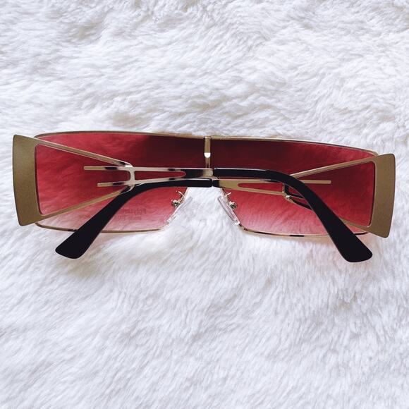 Shane Clear Red Wrap-Around Sunglasses - Picture 11 of 11